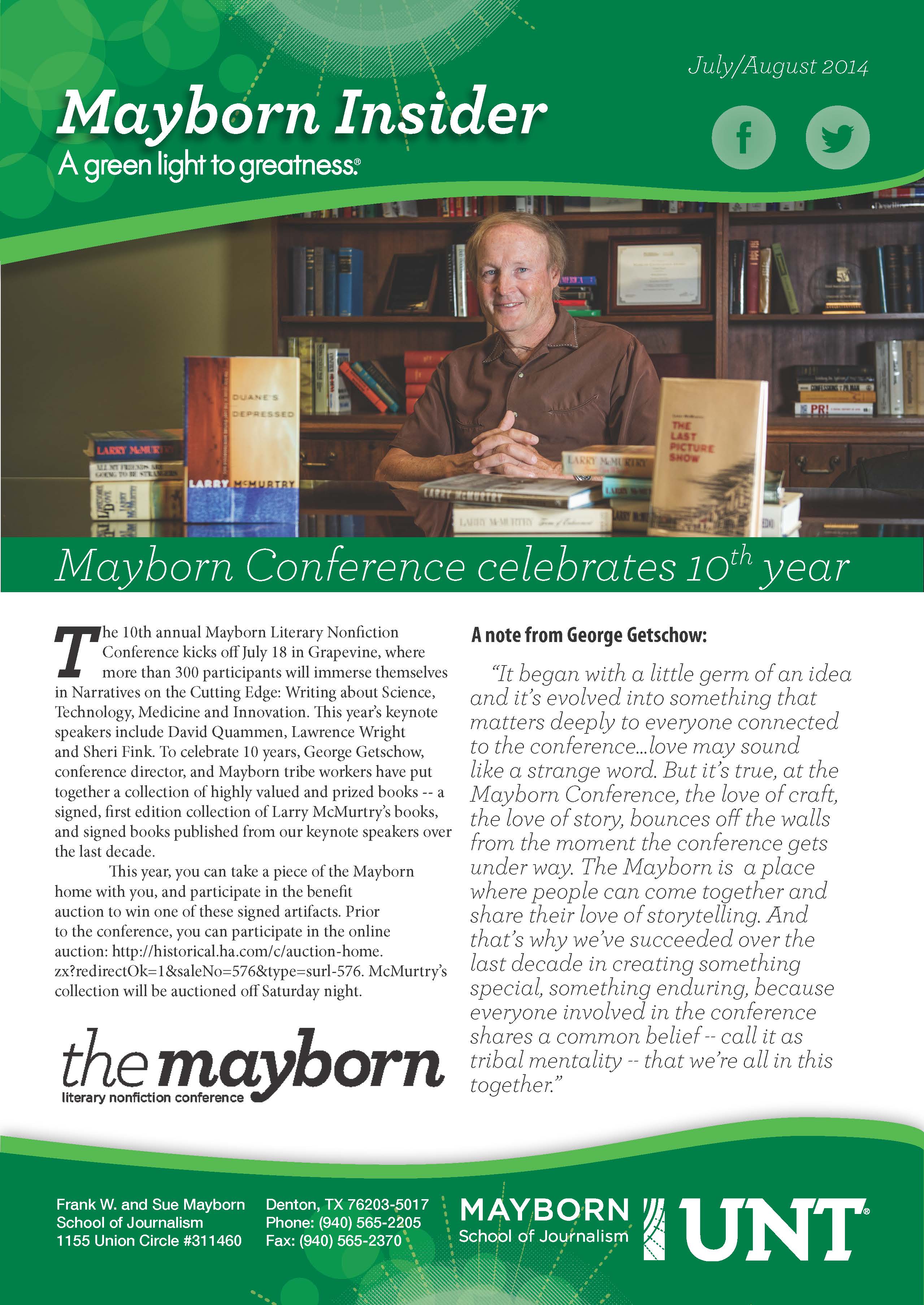 Mayborn Insider July-August 2014